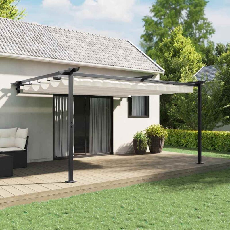 vidaXL Κιόσκι 400 x 300 x 200 εκ Κρεμ Πολυεστέρας