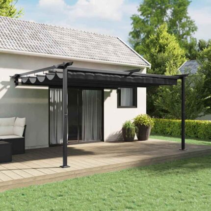 vidaXL Κιόσκι 400 x 300 x 200 εκ Ανθρακί Πολυεστέρας