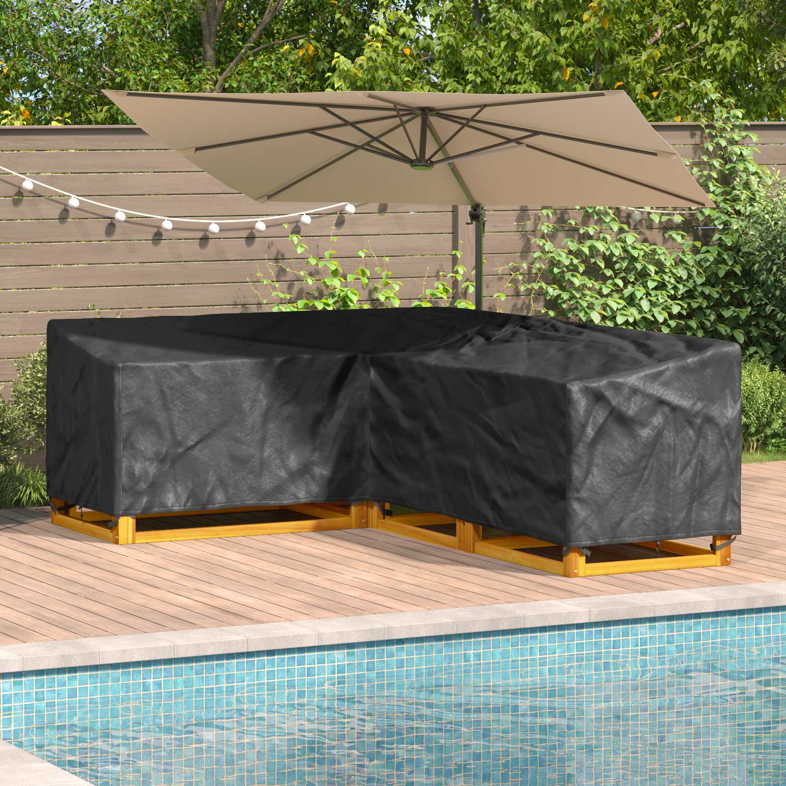 vidaXL Κάλυμμα επίπλων Μαύρο 250 x 180 x 80 εκ. Ύφασμα Oxford 210D vidaXL Κάλυμμα επίπλων Μαύρο 250 x 180 x 80 εκ. Ύφασμα Oxford 210D