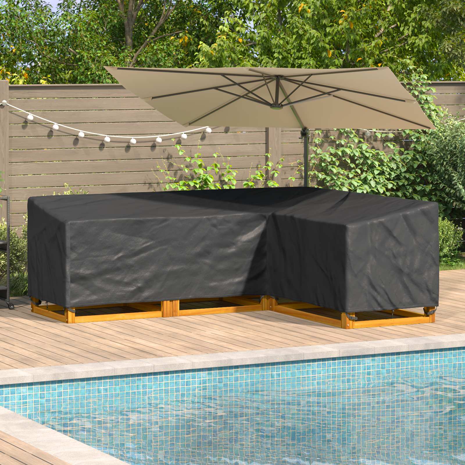 vidaXL Κάλυμμα επίπλων Μαύρο 260 x 210 x 80 cm Ύφασμα Oxford 210D vidaXL Κάλυμμα επίπλων Μαύρο 260 x 210 x 80 cm Ύφασμα Oxford 210D