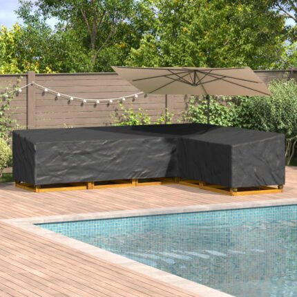 vidaXL Κάλυμμα επίπλων Μαύρο 355 x 275 x 80 εκ. Ύφασμα Oxford 210D
