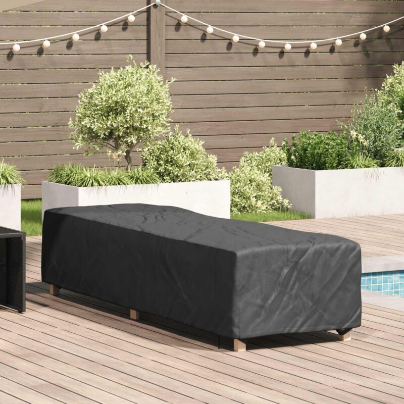 vidaXL Κάλυμμα Ξαπλώστρας Μονόχρωμο Μαύρο 74 x 210 x 40 εκ. ύφασμα