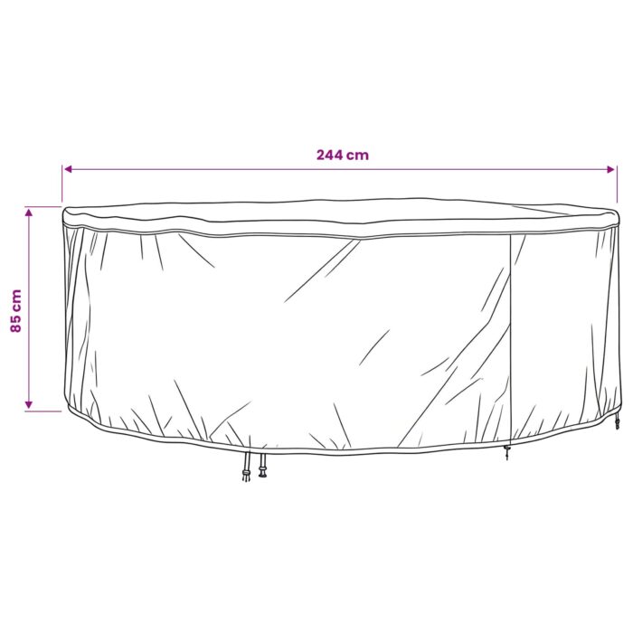 Κάλυμμα επίπλων Μαύρο 244 x 244 x 85 εκ. Υφασμα Oxford 420D - Image 7