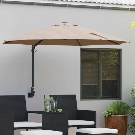 vidaXL Ομπρέλα Κήπου Taupe 248 x 248 x 148 εκ. Πολυεστέρας και Χάλυβας