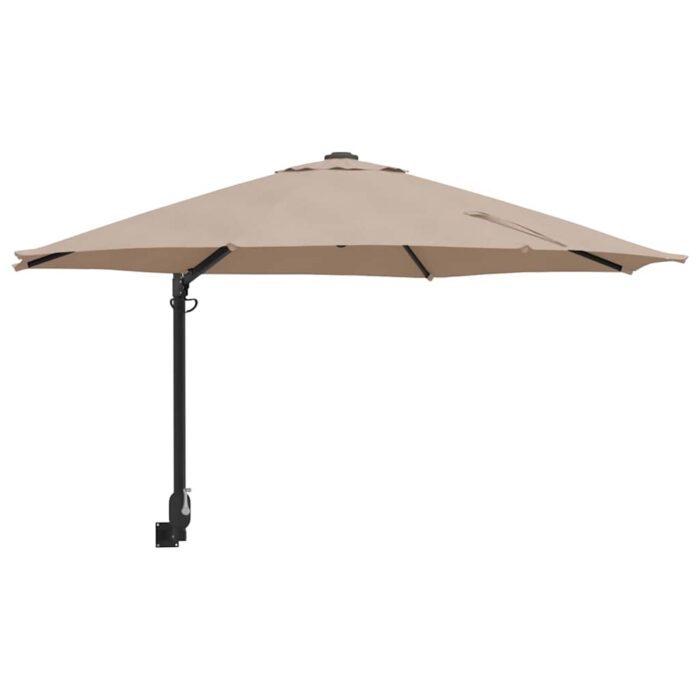 Ομπρέλα Κήπου Taupe 248 x 248 x 148 εκ. Πολυεστέρας και Χάλυβας - Image 2