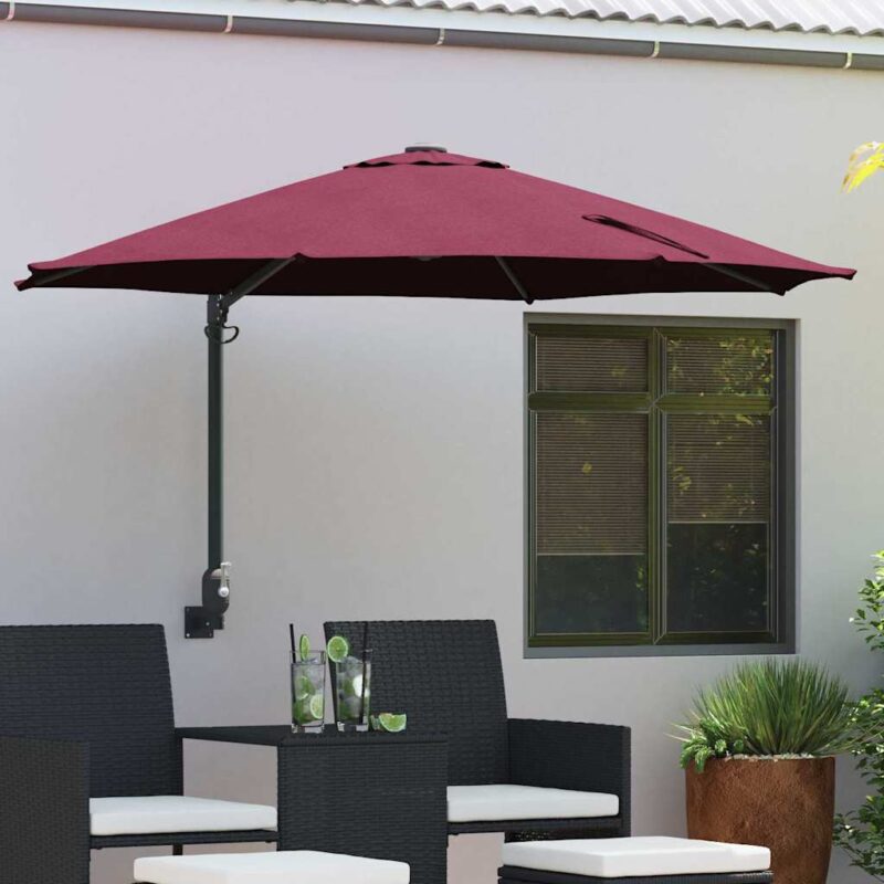 vidaXL Ομπρέλα Κήπου Βεραμάν Κόκκινο 248 x 248 x 148 εκ.