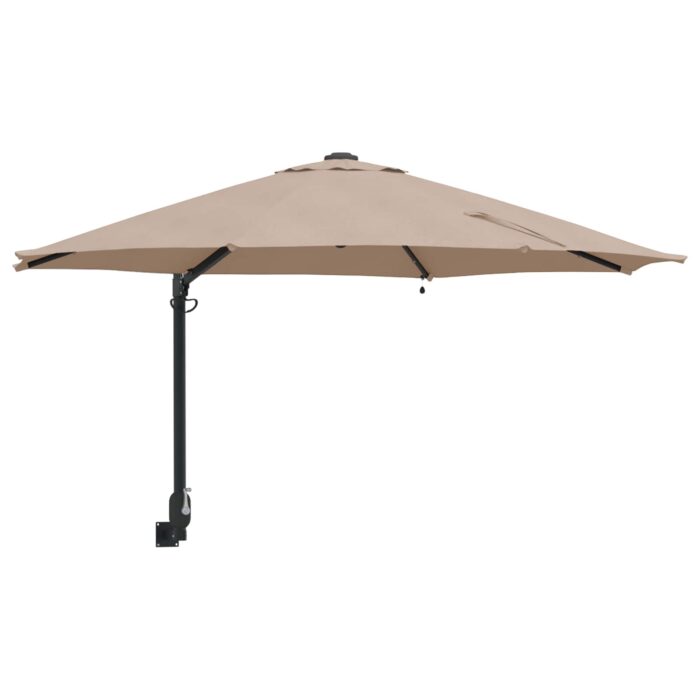 Ομπρέλα Κήπου Taupe 248 x 248 x 148 εκ. Πολυεστέρας και Χάλυβας - Image 2