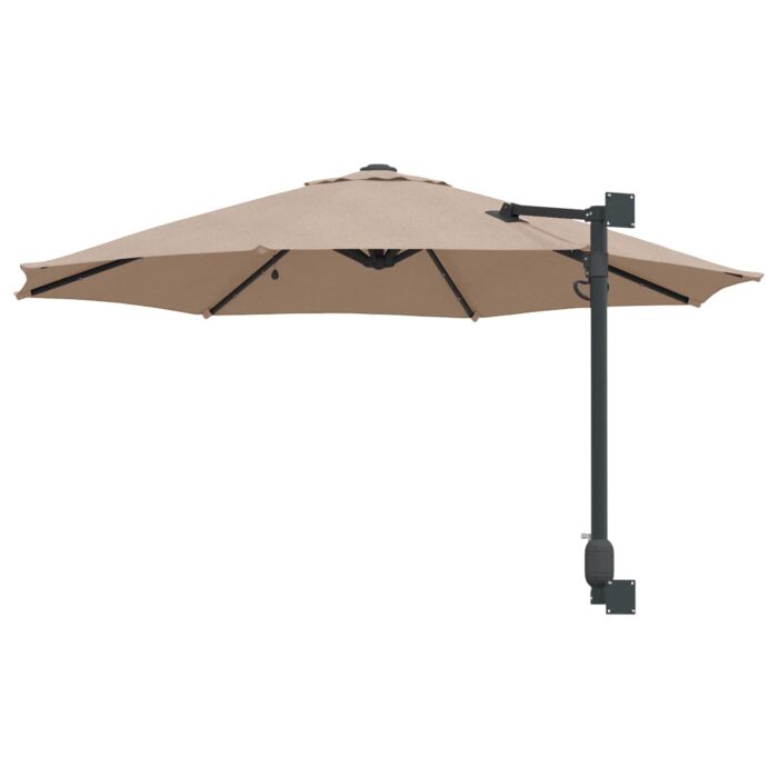 Ομπρέλα Κήπου Taupe 248 x 248 x 148 εκ. Πολυεστέρας και Χάλυβας - Image 6