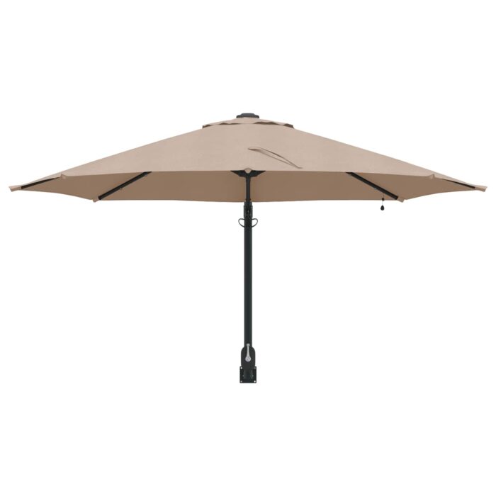 Ομπρέλα Κήπου Taupe 248 x 248 x 148 εκ. Πολυεστέρας και Χάλυβας - Image 4