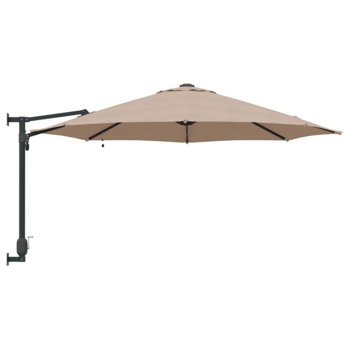 Ομπρέλα Κήπου Taupe 248 x 248 x 148 εκ. Πολυεστέρας και Χάλυβας - Image 5