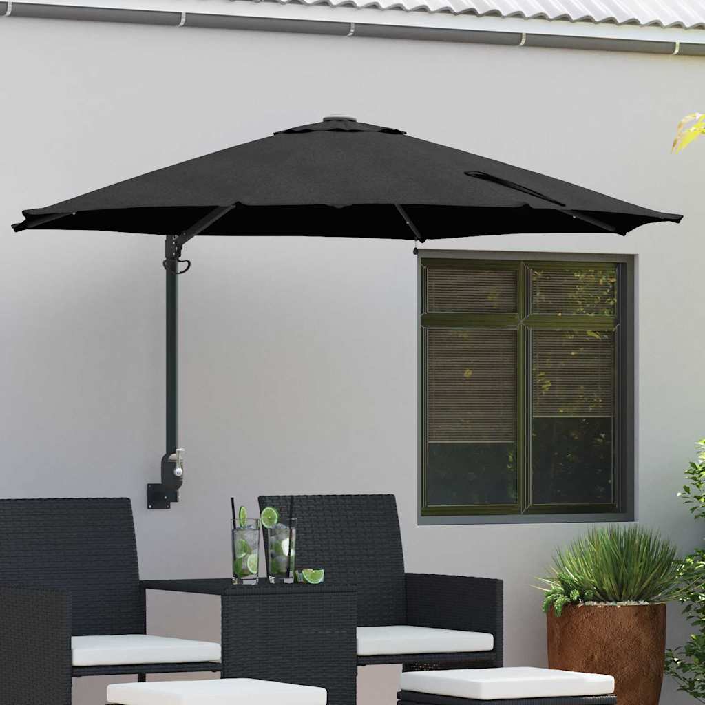 vidaXL Ομπρέλα Κήπου Μαύρο 248 x 248 x 148 εκ. Πολυεστέρας και Χάλυβας vidaXL Ομπρέλα Κήπου Μαύρο 248 x 248 x 148 εκ. Πολυεστέρας και Χάλυβας