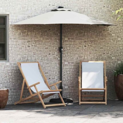 vidaXL Ομπρέλα Κήπου Άμμος 294 x 150 x 223 εκ Πολυεστέρας και Χάλυβας