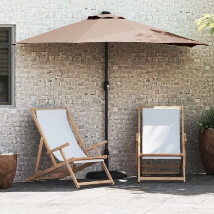 vidaXL Ομπρέλα Κήπου Taupe 294 x 150 x 224 εκ Πολυεστέρας και Χάλυβας
