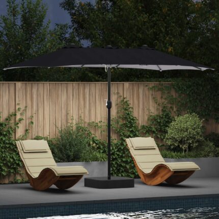 vidaXL Ομπρέλα Κήπου Ανθρακί 385 x 209 x 244 εκατοστά Πολυεστέρας