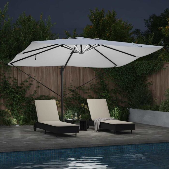 Ομπρέλα ηλίου με φώτα λωρίδας LED Άμμος 352 x 251 x 265 εκ. - Image 4