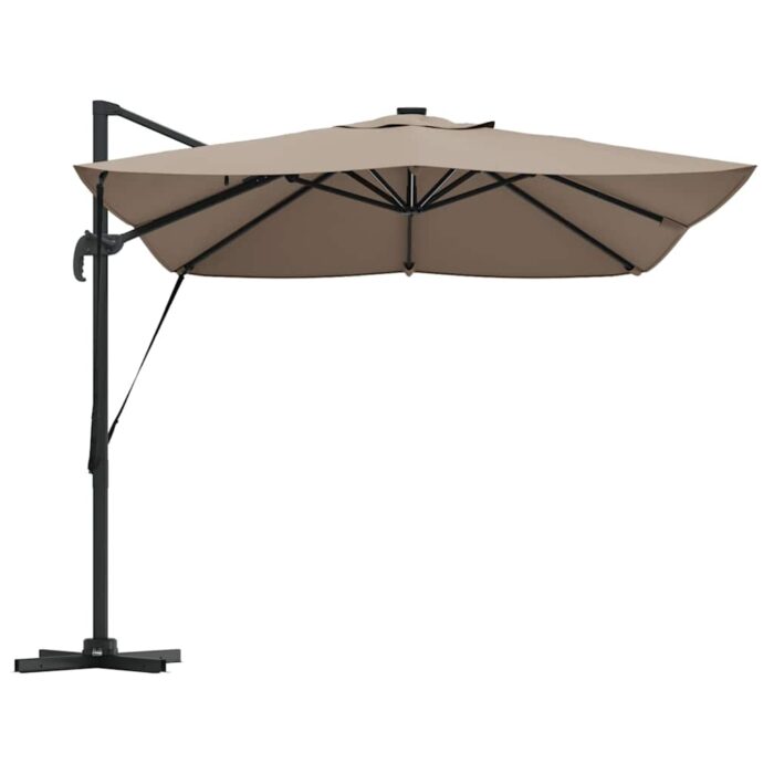 Ομπρέλα ηλίου με φώτα λωρίδας LED Taupe 352 x 251 x 265 εκ. - Image 7