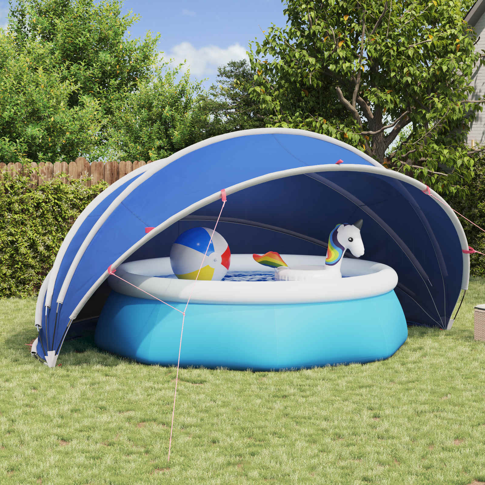 vidaXL Θόλος πισίνας 500 x 500 x 236 εκ. Αζούρ Μπλε vidaXL Θόλος πισίνας 500 x 500 x 236 εκ. Αζούρ Μπλε