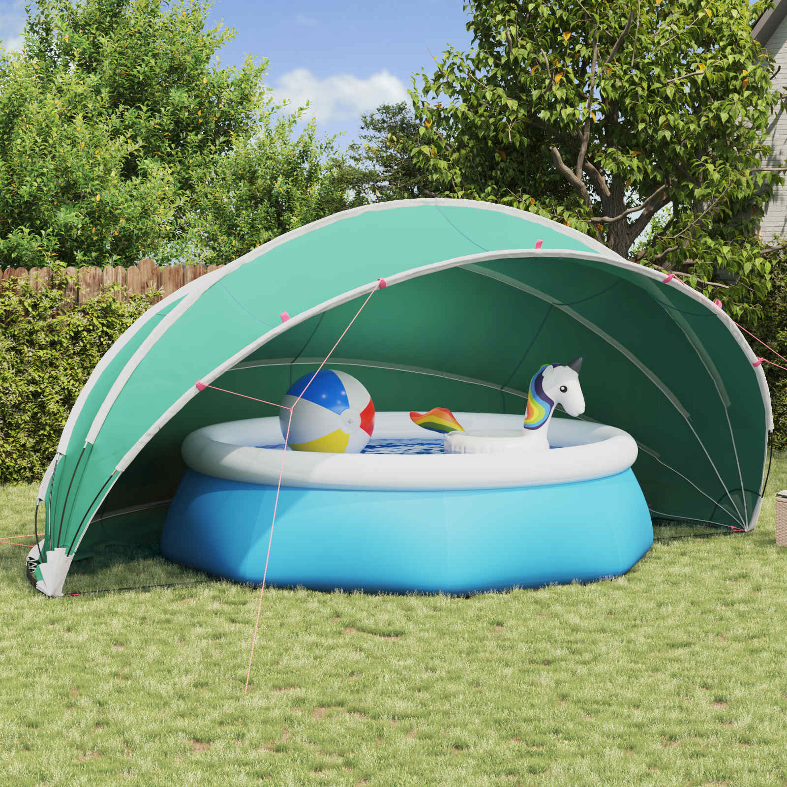 vidaXL Θόλος πισίνας 546 x 516 x 250 εκ. Θαλασσί vidaXL Θόλος πισίνας 546 x 516 x 250 εκ. Θαλασσί