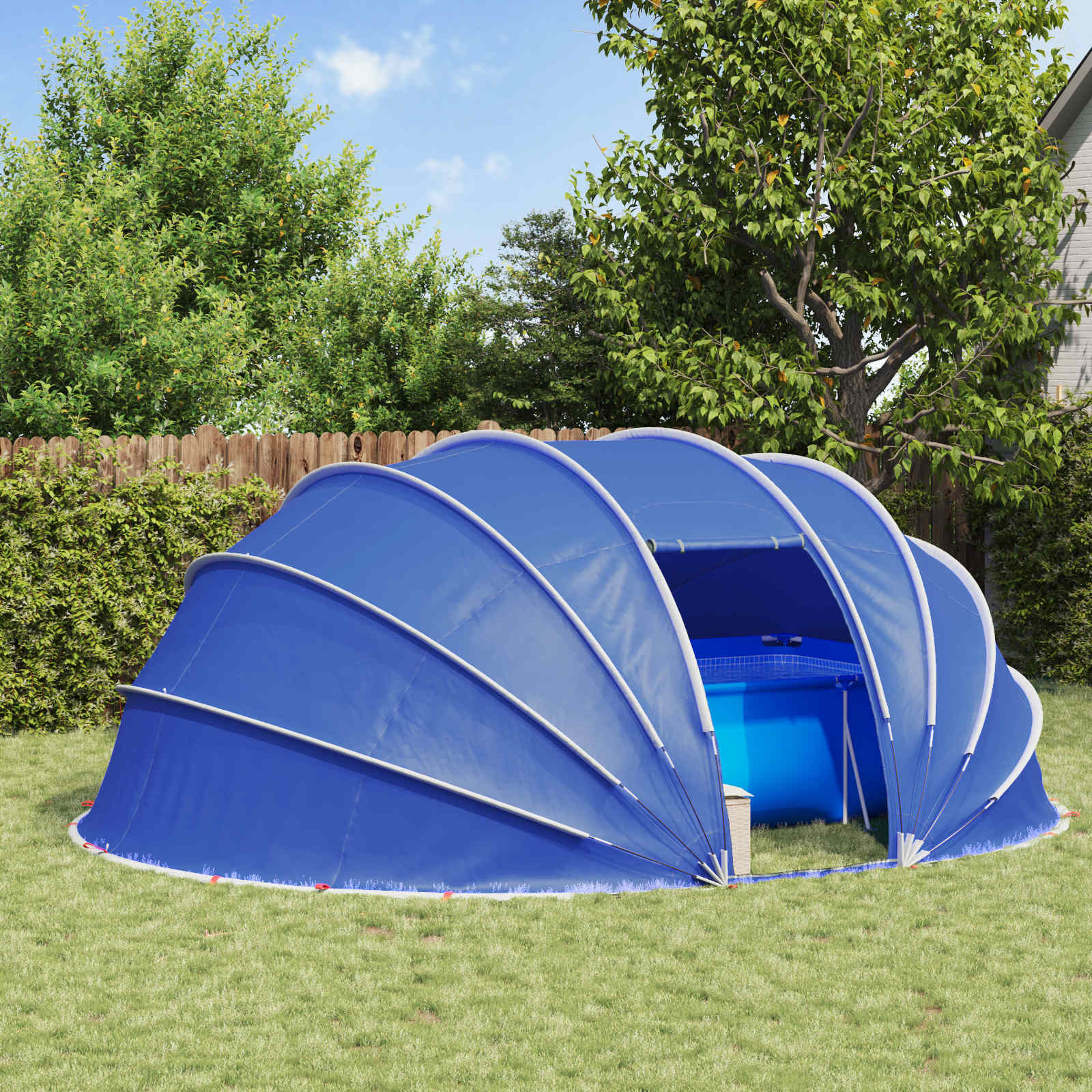 vidaXL Σκηνή πισίνας τύπου θόλου 1 538 x 440 x 204 εκ. Αζούρ Μπλε vidaXL Σκηνή πισίνας τύπου θόλου 1 538 x 440 x 204 εκ. Αζούρ Μπλε