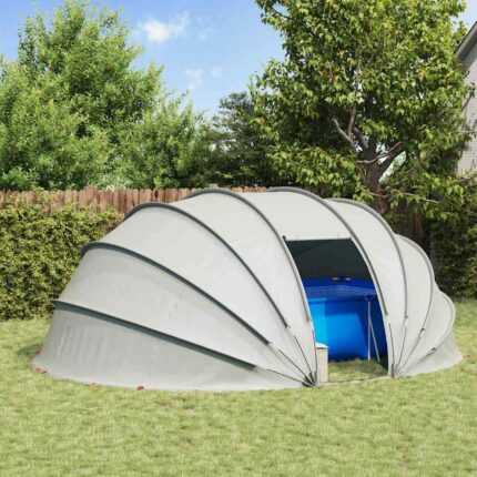 vidaXL Σκηνή πισίνας τύπου θόλου Γκρι 538 x 440 x 204 εκ.