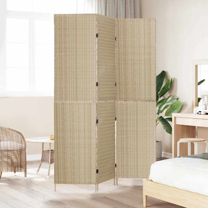 Διαχωριστικό Δωματίου Μπεζ 147 x 180 cm συνθετικό ρατάν - Image 3
