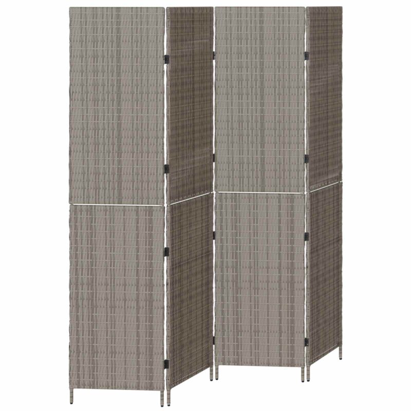 vidaXL Διαχωριστικό Δωματίου Γκρι 195 x 180 εκ. συνθετικό ρατάν