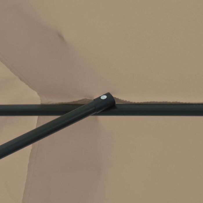 Ομπρέλα Κήπου Taupe 394 x 394 x 248 εκ Πολυεστέρας και Χάλυβας - Image 6