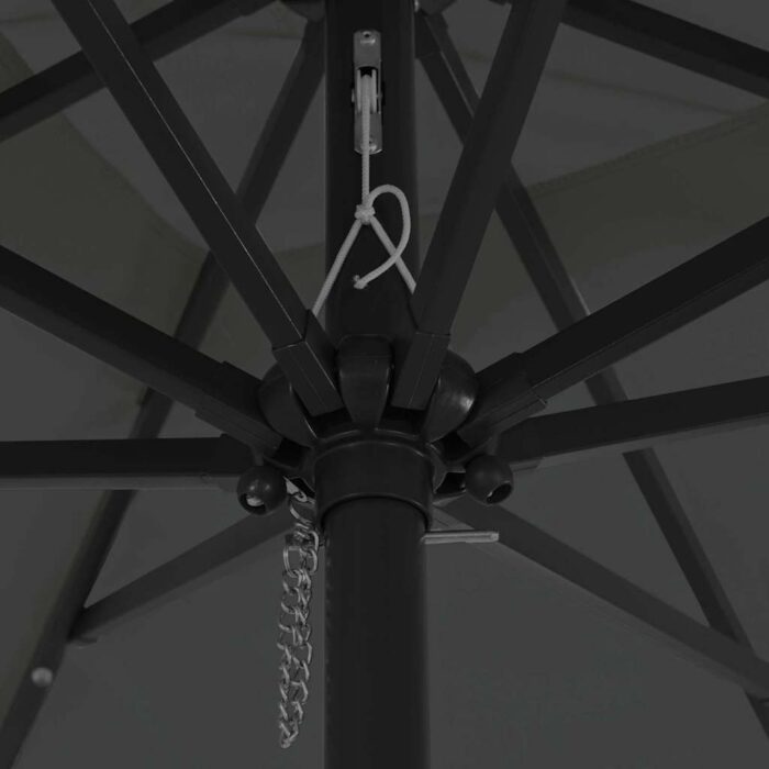 Ομπρέλα Κήπου με φώτα λωρίδας LED Ανθρακί 295 x 295 x 245 εκ - Image 5