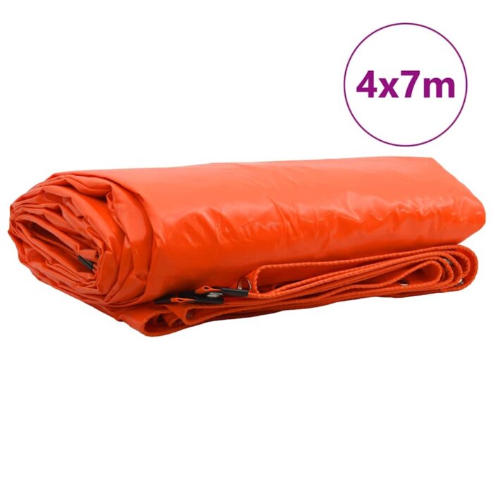 Τέντα 650g / m² Πορτοκαλί 4 x 7 m Καμβάς με επικάλυψη PVC - Image 2