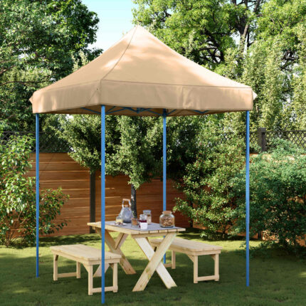 vidaXL Σκηνή Πάρτυ Μπεζ 200 x 200 x 306 εκ. Ύφασμα Όξφορντ