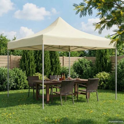 vidaXL Σκηνή Πάρτυ Κρεμ 291 x 291 x 315 εκ Ύφασμα Όξφορντ