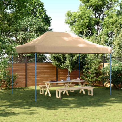 vidaXL Σκηνή Πάρτυ Μπεζ 279 x 410 x 315 εκ. Ύφασμα Όξφορντ