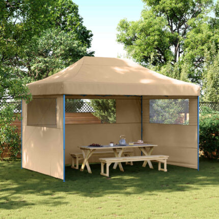 vidaXL Σκηνή Πάρτυ Μπεζ 279 x 410 x 315 εκ. Ύφασμα Όξφορντ