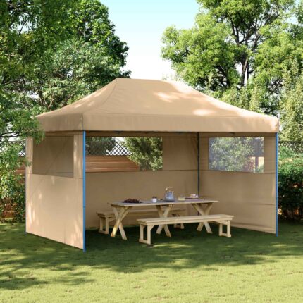 vidaXL Σκηνή Πάρτυ Μπεζ 292 x 440 x 315 εκ. Ύφασμα Όξφορντ