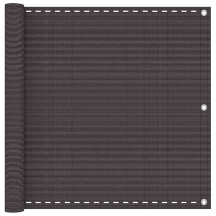 vidaXL Οθόνη Μπαλκονιού Ανθρακί 75 x 1200 εκ HDPE και Αλουμίνιο