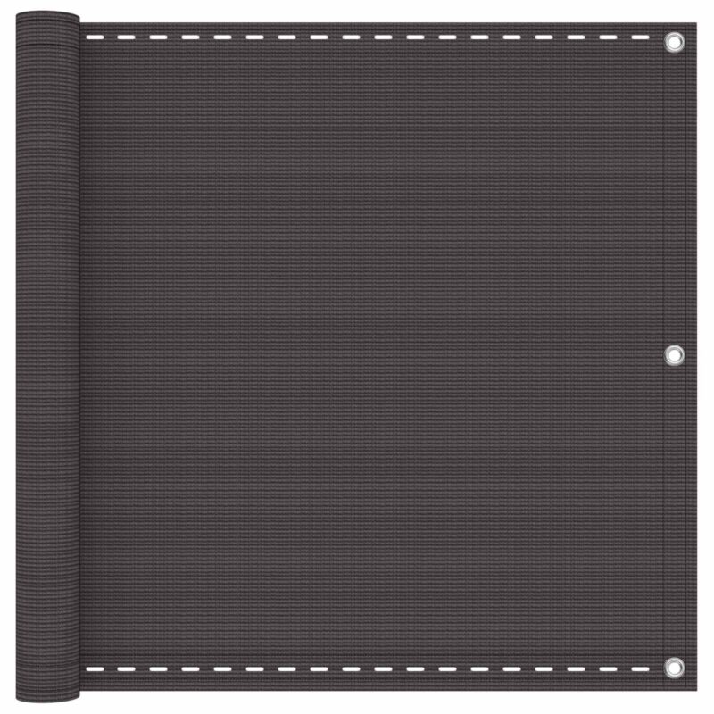 vidaXL Οθόνη Μπαλκονιού Ανθρακί 90 x 1200 εκ HDPE και Αλουμίνιο