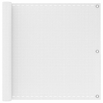 vidaXL Οθόνη Μπαλκονιού Λευκό 120 x 800 cm HDPE και Αλουμίνιο