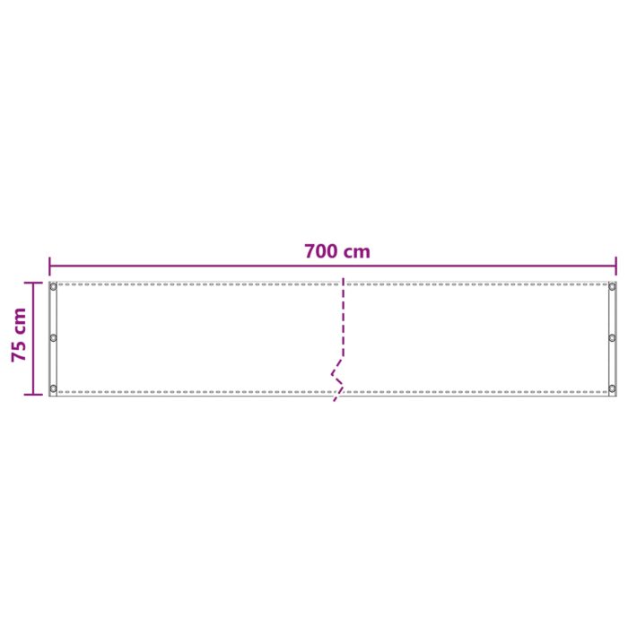 Οθόνη Μπαλκονιού Τερακότα 75 x 700 cm HDPE και Αλουμίνιο - Image 5