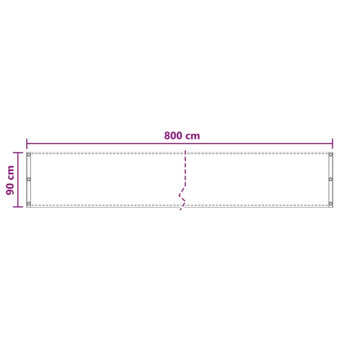 Οθόνη Μπαλκονιού Σκούρο Πράσινο 90 x 800 cm HDPE και Αλουμίνιο - Image 5