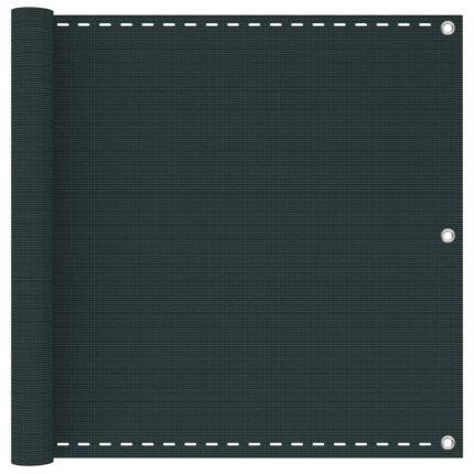 vidaXL Οθόνη Μπαλκονιού Σκούρο Πράσινο 90 x 1000 cm HDPE και Αλουμίνιο