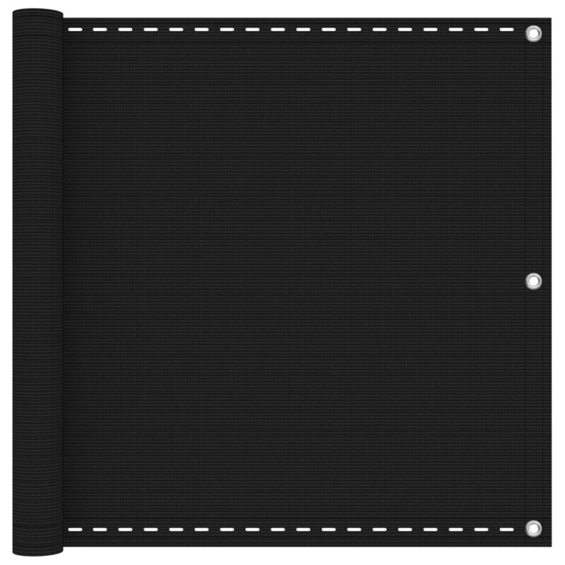 vidaXL Οθόνη Μπαλκονιού Μαύρο 90 x 700 cm HDPE και Αλουμίνιο