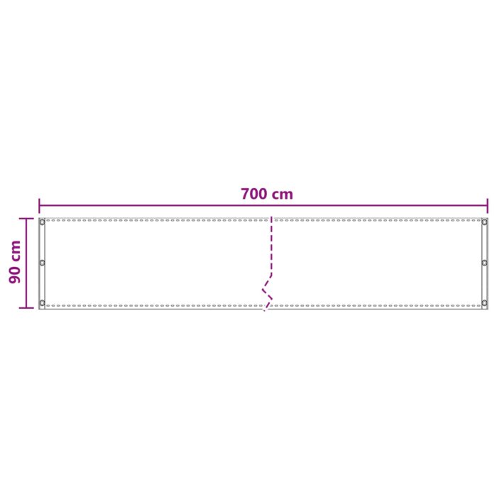 Οθόνη Μπαλκονιού Μαύρο 90 x 700 cm HDPE και Αλουμίνιο - Image 5