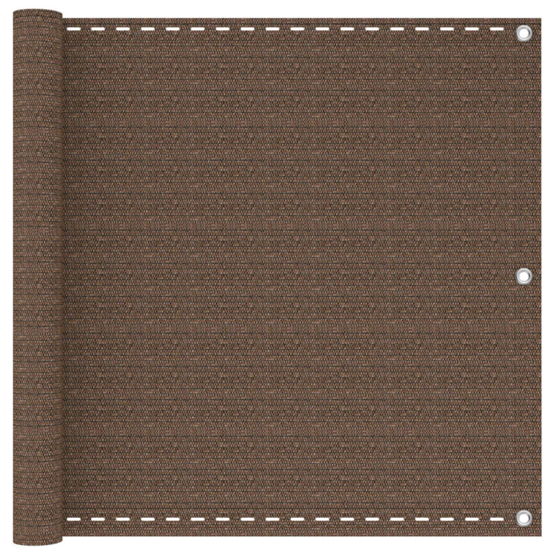 vidaXL Οθόνη Μπαλκονιού Καφέ 120 x 700 cm HDPE και Αλουμίνιο