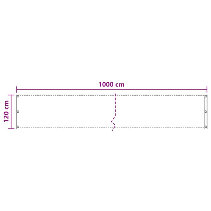 Οθόνη Μπαλκονιού Καφέ 120 x 1000 cm HDPE και Αλουμίνιο - Image 5