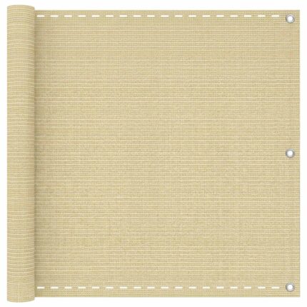 vidaXL Οθόνη Μπαλκονιού Μπεζ 75 x 700 cm HDPE και Αλουμίνιο
