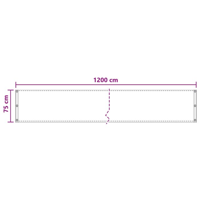 Οθόνη Μπαλκονιού Κρεμ 75 x 1200 εκ HDPE και Αλουμίνιο - Image 5