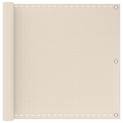 vidaXL Οθόνη Μπαλκονιού Κρεμ 120 x 800 cm HDPE και Αλουμίνιο