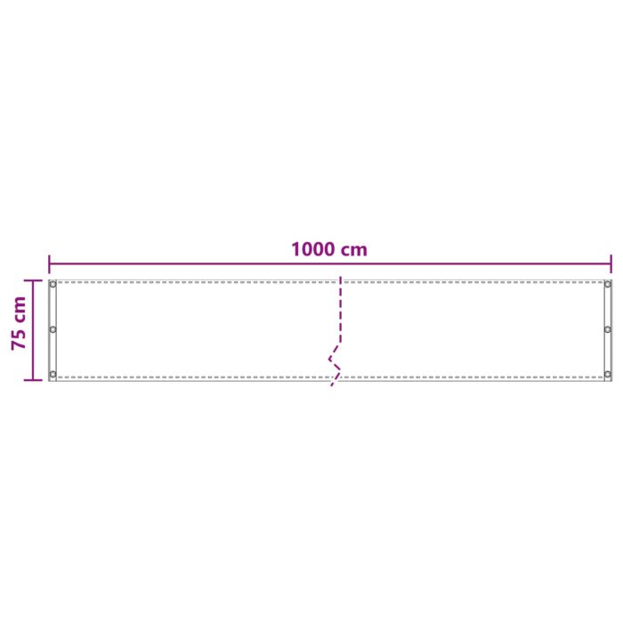 Οθόνη Μπαλκονιού Taupe 75 x 1000 cm HDPE και Αλουμίνιο - Image 5
