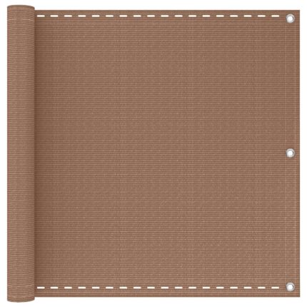 vidaXL Οθόνη Μπαλκονιού Taupe 90 x 1200 εκ HDPE και Αλουμίνιο