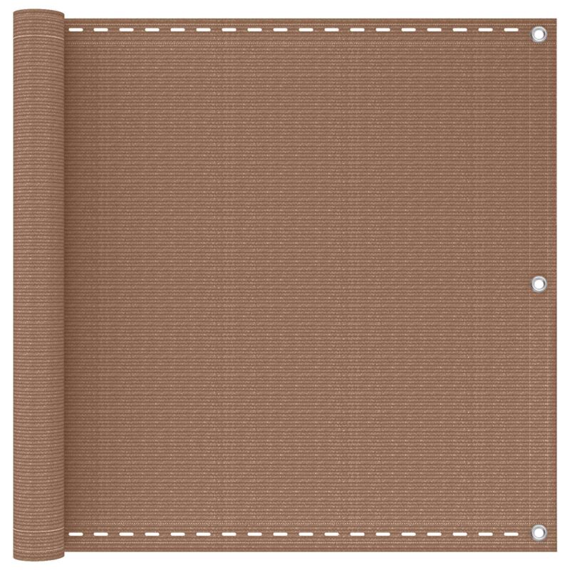 vidaXL Οθόνη Μπαλκονιού Taupe 90 x 1200 εκ HDPE και Αλουμίνιο